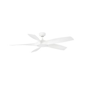 Faro Cocos - Deckenventilator mit Licht und Fernbedienung - Ø 137 cm - 20W LED inkl. - weiß