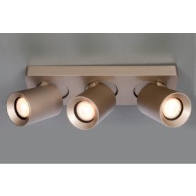 Artdelight Megano – Aufbau-Spot 3-flammig – 30 x 10 x 11,5 cm – Champagner
