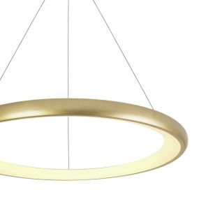 ONE Light LED Pendelleuchte Rings - Hängeleuchte - Ø 61 x 120 cm - 50W LED inkl. - Messing gebürstet