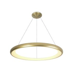 ONE Light LED Pendelleuchte Rings - Hängeleuchte - Ø 61 x 120 cm - 50W LED inkl. - Messing gebürstet