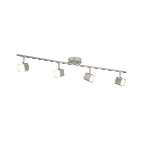 Searchlight Quad - Aufbaustrahler 4L - 79 x 9 x 14 cm - 4 x 4W dimmbare LED inkl - satiniert silber