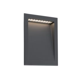 Faro Soun - Wandeinbauleuchte - 19,3 x 7,3 x 23,8 cm - 8W LED inkl. - IP65 - dunkelgrau
