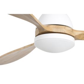 Faro Poros - Deckenventilator mit Licht und Fernbedienung und Timer - Ø 132 cm - 19W dimmbare LED inkl. - hellbraun