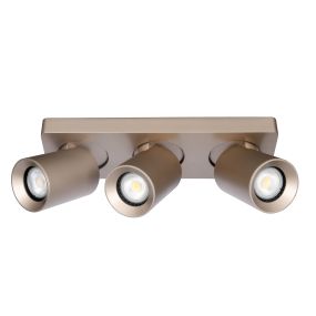 Artdelight Megano – Aufbau-Spot 3-flammig – 30 x 10 x 11,5 cm – Champagner