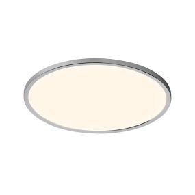 Nordlux Oja - Deckenleuchte für Badezimmer - Ø 43 x 2,5 cm - 3 Stufen Moodmaker SceneSelect Funktion (3000K-4000K) - 19W LED inkl. - IP54 - Chrom