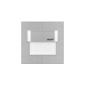Skoff Tango LED - Wandeinbauleuchte - 73 x 73 mm, passt in 60 mm Einbaudose - grau - 230V - 3000K