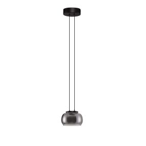 Nova Luce Bios - Hängelampe - Ø 18 x 166 cm - 9W dimmbar LED inkl. - matt schwarz und rauchgrau