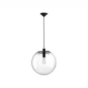 Nova Luce Ovvio - Hängeleuchte - Ø 30 x 185 cm - transparent und schwarz