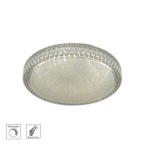 Searchlight Flush - Deckenleuchte mit Fernbedienung - Ø 50 x 10 cm - 36W dimmbare LED inkl. mit einstellbarer Lichtfarbe - transparent