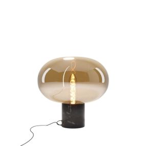 Maxlight Moonstone - Tischleuchte - Ø 45 x 45 cm - Braunglas und Schwarz