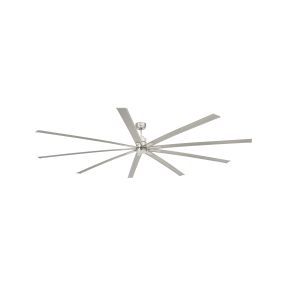 Faro Manhattan - Deckenventilator mit Licht und Fernbedienung - Ø 244 cm - 16W dimmbare LED inkl. - Nickel satiniert