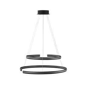 Nova Luce Torrente - Pendelleuchte - Ø 80 x 120 cm - 93W dimmbare LED inkl. - Sand schwarz