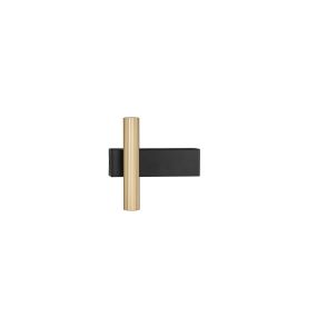 Nova Luce Paron - Wandleuchte - 5,5 x 15 x 15 cm - 6W LED inkl. - sand schwarz und gold