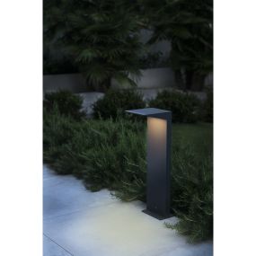 Faro Soleil - solarbetriebener Gartenpfosten mit Bewegungsmelder - 16,5 x 14 x 51 cm - 2W LED inkl. - IP54 - dunkelgrau