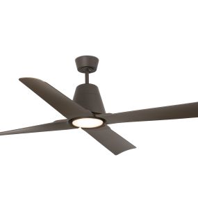 Faro Typhoon - Deckenventilator mit Licht und Fernbedienung - Ø 130 cm - 16W LED inkl. - IP44 - braun