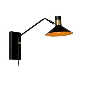 Lucide Pepijn - Wandleuchte mit Schalter - 18,5 x 47 x 30 cm - 3 Stufen dimmbar - schwarz