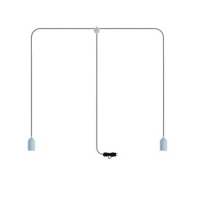 Creative Cables Eiva T-snake - tragbare Lichtgirlande - 1,8 Meter Gesamtlänge - 2 x Eiva E27 Fassung mit Silikonkabelhalter - IP65 - soft blue
