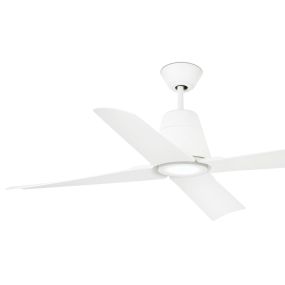 Faro Typhoon - Deckenventilator mit Licht und Fernbedienung - Ø 130 cm - 16W LED inkl. - IP44 - weiß