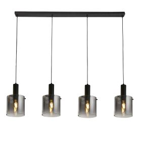 Searchlight Sweden - Pendelleuchte - 142 x 150 cm - mattschwarzes und geräuchertes Glas