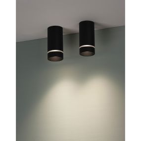 Nova Luce Esca - Aufbaustrahler - Ø 6 x 12,5 cm - Sand schwarz