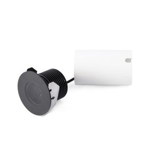 Faro Grund - runder Bodenstrahler für außen - Ø 80 mm, Ø 60 mm versenkt - inkl. 7W LED - IP67 - schwarz - warmweiße Lichtfarbe (2700K)