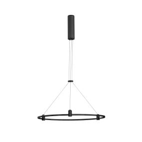 Nova Luce Dion - magnetische kreisförmige Struktur - Ø 60 x 120 cm - 60W LED inkl. - Sand schwarz