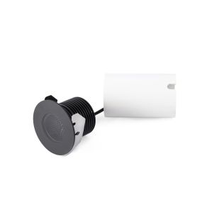Faro Grund - runder Bodenstrahler für außen - Ø 80 mm, Ø 60 mm versenkt - inkl. 7W LED - IP67 - schwarz - warmweiße Lichtfarbe (3000K)