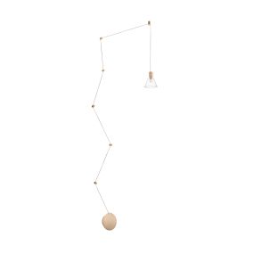 Nova Luce Marce - Hängeleuchte - 12 x 14,5 x 400 cm - 5W LED inkl. - gold und transparent