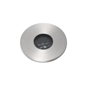 Faro Grund - runder Bodenspot für außen - Ø 37 mm, Ø 32 mm versenkt - inkl. 2W LED - IP67 - Edelstahl mattiert - warmweiße Lichtfarbe (3000K)