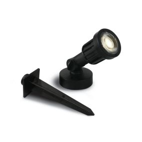 ONE Light LED Garden Spots - Bodenspot auf Erdspieß - Ø 5,5 x 15 cm - 5W LED inkl. - IP65 - schwarz - warmweiße Lichtfarbe