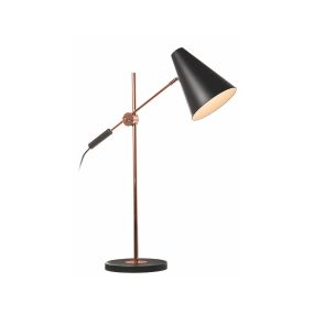 Artdelight Obscur - Tischleuchte - 22 x 69 cm - schwarz und chrom