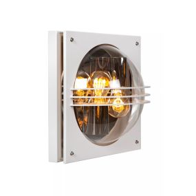 Lucide Privas - Außenwandleuchte - 30,3 x 15,3 x 30,3 cm - IP44 - weiß