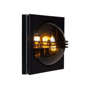 Lucide Privas - Außenwandleuchte - 30,3 x 15,3 x 30,3 cm - IP44 - schwarz