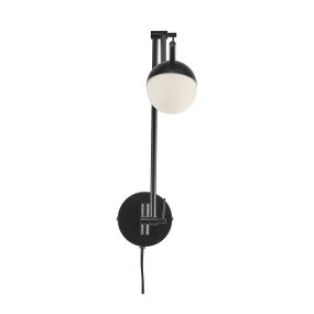 Nordlux Contina - Decken-/Wandleuchte mit Schalter - 73,6 x 12,5 x 37,2 cm - schwarz und opalweiß