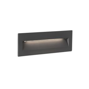 Faro Nat - Wandeinbauleuchte - 22,5 x 7,3 x 7,5 cm - 8W LED inkl. - IP65 - dunkelgrau