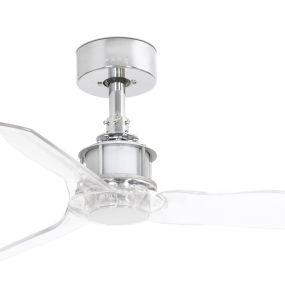 Faro Just Fan XS - Deckenventilator mit Fernbedienung - Ø 81 cm - Chrom und transparent