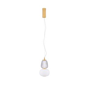 Nova Luce Movil - Hängelampe - Ø 17 x 120 cm - 18W dimmbar LED inkl. - gold, klar und opal