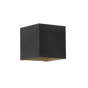 Searchlight Cube - Wandleuchte - 9,7 x 9,7 x 9,7 cm - schwarz mit gold