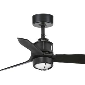 Faro Just Fan XS - Deckenventilator mit Licht und Fernbedienung - Ø 81 cm - 17W LED inkl. - mattschwarz