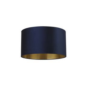 Searchlight Drum Shade - lampenschirm - Ø 50 x 28 cm - marineblau und gebürstetes gold