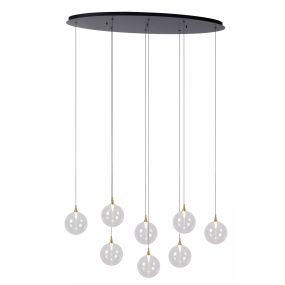 Lucide Gisela - Hängeleuchte - 140 x 40 x 150 cm - 8 x 3,9W dimmbare LED inkl. - transparent