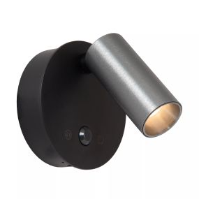 Lucide Toni - wiederaufladbare Wandleuchte mit Bewegungssensor - Ø 8,1 x 12,4 cm - 2W dimmbare LED inkl - grau