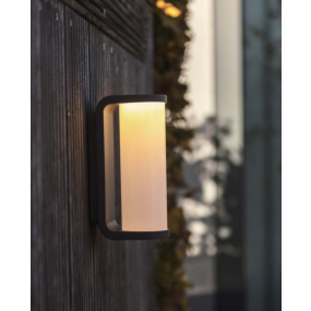 Lutec Adalyn - Außenwandleuchte - 7 x 10 x 20 cm - 10W LED inkl. - IP44 - dunkelgrau