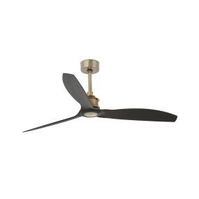 Faro Justfan - Deckenventilator mit Fernbedienung - Ø 128 cm - mattschwarz und Messing antik