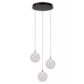 Lucide Gisela - Hängeleuchte - Ø 36 x 150 cm - 3 x 3,6W dimmbare LED inkl. - transparent