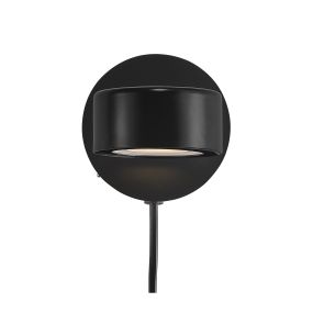 Nordlux Clyde - Wandleuchte mit Schalter - 10 x 10 cm - 3 Stufen Dimmer - 5,5W LED inkl. - schwarz