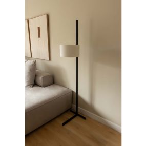 Faro Stand Up - Stehleuchte - 40 x 175 x 40 cm - mattschwarz und Leinen