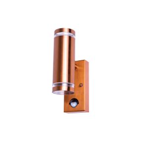 Integral LED Malaga - Außenwandleuchte mit Bewegungsmelder - mit Sensor-Override-Funktion - 11,6 x 6,8 x 21,6 cm - IP54 - Kupfer