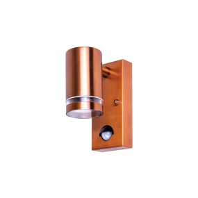 Integral LED Malaga - Außenwandleuchte mit Bewegungsmelder - mit Sensor-Override-Funktion - 6,8 x 11,6 x 14,9 cm - IP54 - Kupfer