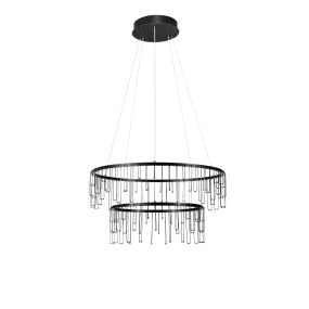 Nova Luce Stellar - Hängelampe - Ø 65 x 150 cm - 41W dimmbar LED inkl. - Schwarz Chrom
